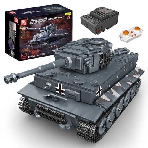 Mould King 20014 Technik Tiger-Panzer Bausteine Modell, Ferngesteuert Tank für Erwachsene und Kinder, Militär Panzer Spielzeug Bausatz mit Fernbedienung und App Dual Control（800+ Teile） von Mould King