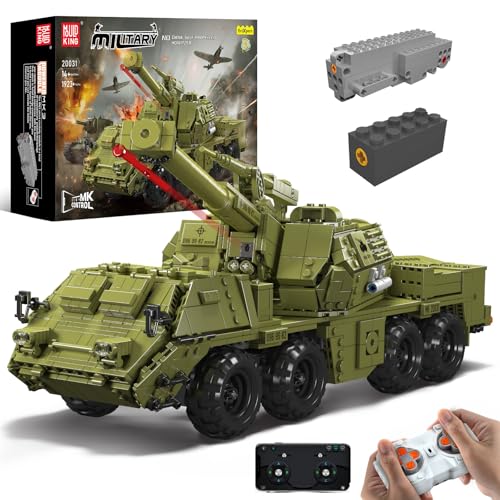 Mould King 20031 MOC Technik Panzer Bausteine Das selbstfahrende Geschütz Dana.Kettenpanzerwagen mit Fernbedienung und App Dual Control Transporter Tank Technologie Klemmbausteine Bausatz von Mould King