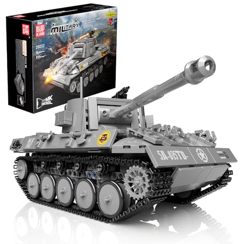 Mould King 20032 Technik Panzer Bausteine Sets WW2 Militär Tanks Ferngesteuerter Panzer M18 Panzer Fahrzeuge Klemmbausteine Geschenk für Erwachsene und Jugendliche(971 Teile) von Mould King