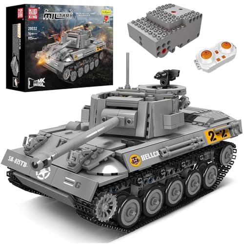 Mould King 20032 MOC M18 Hellcat-Panzer Ferngesteuert mit elektrischem Gyroskop und Sound Technik Transporter Tank, Jagdpanzer Technologie Klemmbausteine Bausatz （971+ pcs）,Designer JMK von Mould King