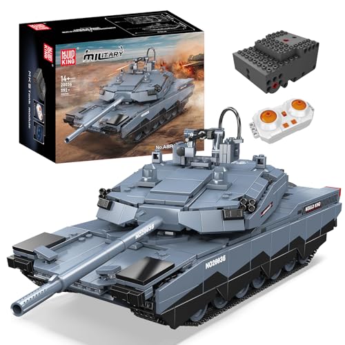 Mould King 20036 Technik ferngesteuert Panzer Bauset, MOC Militär Panzer (1192+ Teile) APP Technologie Baumaschine Panzer RC Klemmbausteine Bausatz geeignet als Geschenk für Erwachsene von Mould King