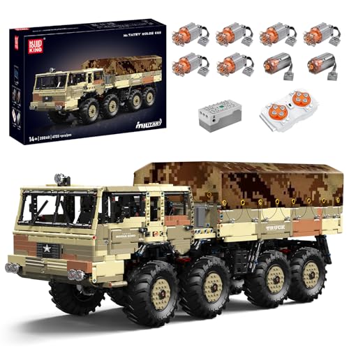 Mould King 20040 MOC Technik Groß Schwerer militärischer Geländelastwagen 8×8 Geländewagen ferngesteuert SVU ferngesteuertes Auto Klemmbausteine Bausatz Technologie APP Bausatz Modell (4733+Teile) von Mould King