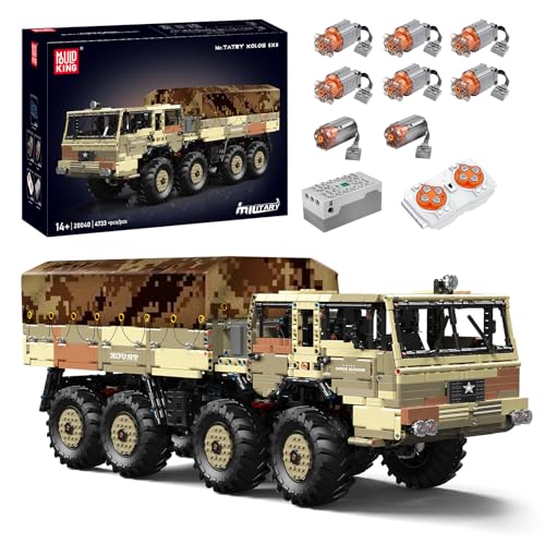 Mould King 20040 Technik Tatra T813 für LKW Bausteine MOC Militär Geländelastwagen Abschlepplokomotive Technologie Fahrzeug Klemmbausteine Bauset (4733 Teile) von Mould King