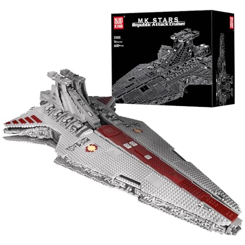 Mould King 21005 MOC Venator-Klasse Angriffskreuzer der Republik UCS Technik Klemmbausteine Bausatz,（6685 Pieces） Star Destroyer ab 18 Jahren Sammelbares Baukastenspielzeug für Erwachsene von Mould King