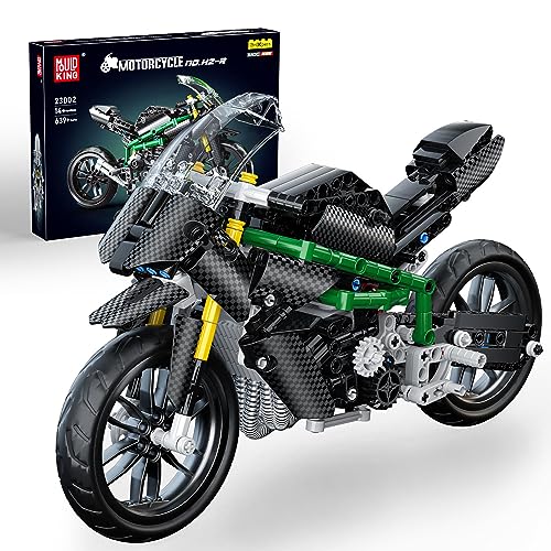 Mould King 23002 Technik Motorrad Bausteine H2R Supermotorrad Rennen Motorrad Konstruktions Spielzeug Klemmbausteine Rennwagen Geschenk für Erwachsene und Jugendliche(639 Teile) von Mould King