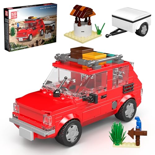 Mould King 24074 Klemmbausteine Auto 126P mit Camping Zubehör Wohnmobil Spielzeug Modellauto Bausatz MOC Bauspielzeug Geschenk für Erwachsene und Jugendliche(393 Teile) von Mould King