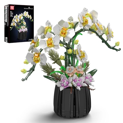 Mould King 24108 Orchideen-Baustein-Modell-Set, simulierte Blumen, kreative Bastelarbeit für künstliche Pflanzen als Heimdekoration, Design mit unvergänglichen Blumen Klemmbausteine Bausatz 1014+Teile Mould King 24108 Orchideen-Baustein-Modell-Set, simulierte Blumen, kreative Bastelarbeit für künstliche Pflanzen als Heimdekoration, Design mit unvergänglichen Blumen Klemmbausteine Bausatz 1014+Teile von Mould King