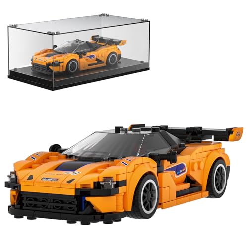 Mould King 27064 Technik Speed Champion Auto Bausteine 720S GT3 Rennwagen Klemmbausteine Sportwagen Bauspielzeug mit Acryl Vitrine Modellautos zum Sammeln (382 Teile) von Mould King