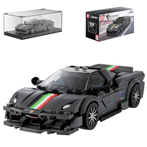 Mould King 27068 Technik Speed Champions Auto Bausteine F488 Rennwagen Klemmbausteine Sportwagen Bauspielzeug mit Acryl Vitrine Modellautos zum Sammeln (358 Teile) von Mould King