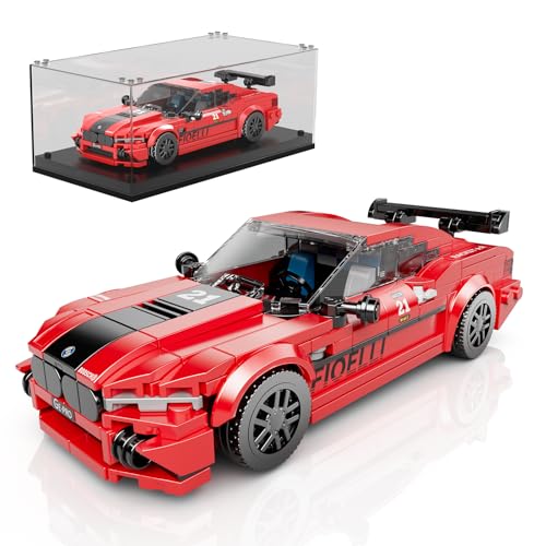 Mould King 27072 Technik Drift Auto Klemmbausteine Rennwagen Bausteine Supersportwagen Baustaz M8 mit Acryl Display Box Geschenk für Erwachsene und Jugendliche(481 Teile) von Mould King