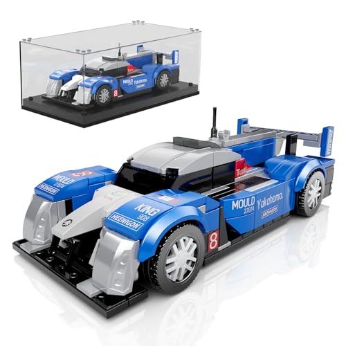 Mould King 27074 Technik Speed Champion Auto Bausteine 908RC Rennwagen Klemmbausteine Sportwagen Bauspielzeug mit Acryl Vitrine Modellautos zum Sammeln (353 Teile) von Mould King