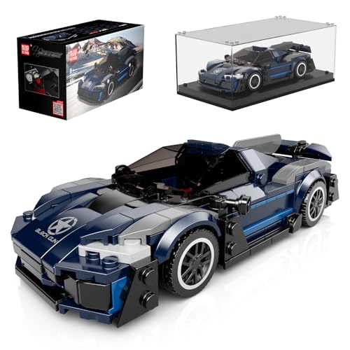 Mould King 27082 Technik Speed Champion Rennwagen Klemmbausteine AMG ONE Auto Bausteine Sportwagen Bauspielzeug mit Acryl Vitrine Modellautos zum Sammeln (405 Teile) von Mould King