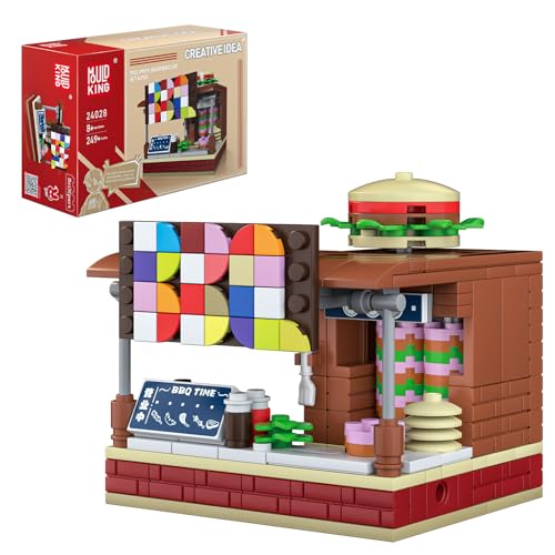 Mould King Kreatives 24028 Straßenansicht Bausteine Grillladen Haus Klemmbausteine Modular Building Shop Bauspielzeug MOC Street View Kompatibel Mit Andere Marke(249 Teile) von Mould King