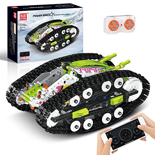 Mould King 13153 Technik Ferngesteuert Bauspielzeug RC Buggy Klemmbausteine Tracked Racer Transformationsfahrzeug Bausteine STEM Modellbausatz 360° Flip (836 Teile) von Mould King