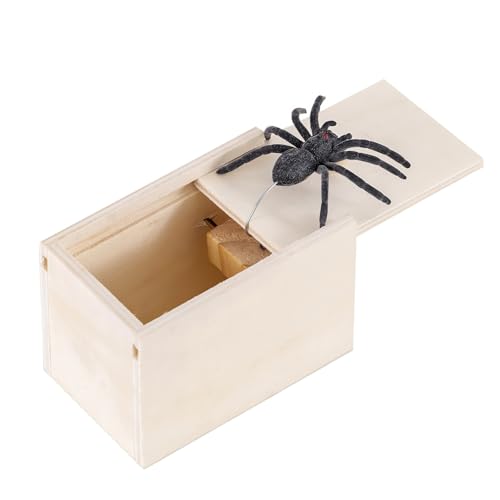 Halloween Spider Prank Scare Box Prank Spider, Funny Scare Box Wooden Prank Spider In Scarebox Toys von Movehii