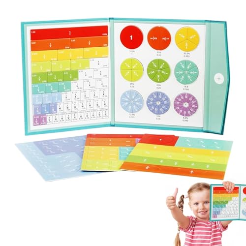 Magnetic Fraktion Educational Puzzle, Magnetic Puzzles Fractions Resources for Children Maths Cubes for Kids Magnetic Counters, Magnetic Rainbow Fraktion Tiles Circles, for Home & School (B) von Movehii