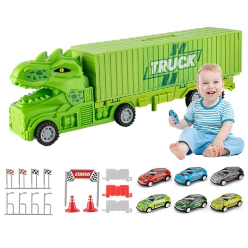 Auto -Trägerspielzeug, Spielzeugfahrzeug für Kleinkind | Interaktive Carrier Truck Car Play Set - Race Track Playset Alloy Kids Vehicle Set für Kinder über 4 Jahre alt von Moxeupon