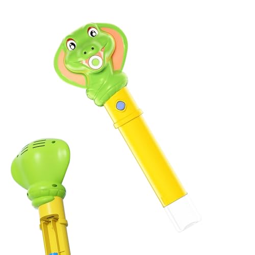 Bubble -Zauberstäbe für Kinder, Blasenstab leuchten | Schlangenkopfblasmaschine | Süße Cartoon Green Snake Electric Bubble für Kinder mit Musik und Licht von Moxeupon