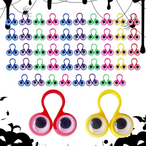 Fingerpuppe Augen - 50 Stück Kinder-Augenringe - 6 Farben Fingerpuppen Spielzeug Ringe Für Kinder Mädchen Klassenzimmer Tauschgeschenk Fingerpuppe Augen - 50 Stück Kinder-Augenringe - 6 Farben Fingerpuppen Spielzeug Ringe Für Kinder Mädchen Klassenzimmer Tauschgeschenk von Moxeupon