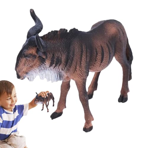 Gnus-Figur, Spielzeug-Gnus - Tierfiguren-Modell | Kleintiermodell, Tier-Action-Spielzeugfigur, simuliertes kognitives Lernspielzeug für Kinder von Moxeupon