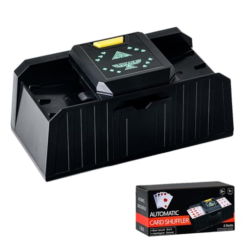 Moxeupon Automatischer Kartenmischer,Spielkartenmischer automatisch | Batteriebetriebener elektrischer Poker-Shuffler mit 2 Decks - -Kartenmischer, automatischer Kartenmischer für von Moxeupon