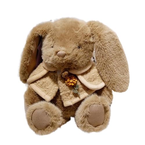 Moxeupon Bunny Stoffed Toy, Plüsch Bunny Toy,Süße Langohr Tier Kaninchenplüscheln | Umarme weiche Hasenpuppe mit Umhang für Schlafzimmer, Wohnzimmer, Sofa, Couch von Moxeupon