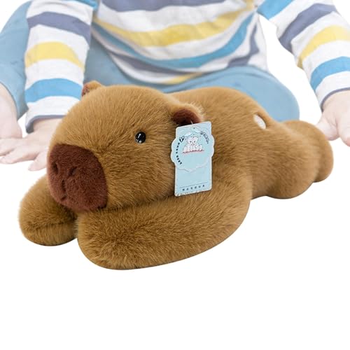 Moxeupon Capybara Plüsch, Capybara Stoffed Animal | Cartoon Capybara 11.81in Sticky Plüschspielzeug - Zimmerdekoration Tier Puppe Huggable Figur weiches Kissen für Wohnzimmer Schlafzimmer von Moxeupon