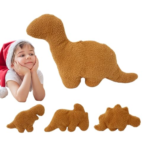 Moxeupon Dinosaurier-Hühnerkissen,Dino-Hühnerkissen | Dinosaurier-Stoffpuppen mit 3 kleinen Dinosaurierspielzeugen,Kuschelige Plüschpuppe, kuschelige Tierkissen für und Mädchen von Moxeupon