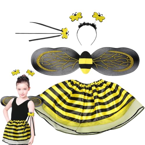 Moxeupon Mädchen - -Outfit, ausgefallenes Outfit mit Wings Stirnband | Halloween Accessoires, Cartoon -Kostüm -Set für Kinder Mädchen von Moxeupon