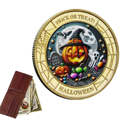 Moxeupon Seltene Münze,Halloween Spaß Metall Prägeplakette - Originelle Spielzeuge Souvenir Partygeschenk Kinder Frauen Männer Erwachsene Sammler Moxeupon Seltene Münze,Halloween Spaß Metall Prägeplakette - Originelle Spielzeuge Souvenir Partygeschenk Kinder Frauen Männer Erwachsene Sammler von Moxeupon
