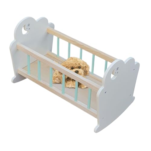 Puppenbett - Miniatur Möbel Aus Holz Mit Schlaffunktion,Realistische Möbelaccessoires Schlafkrippe Für Mädchen Puppenhaus Aktivitäten Puppenbett - Miniatur Möbel Aus Holz Mit Schlaffunktion,Realistische Möbelaccessoires Schlafkrippe Für Mädchen Puppenhaus Aktivitäten von Moxeupon