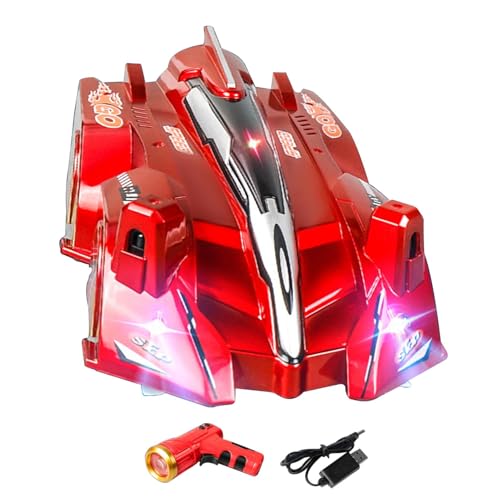 Rc Light-Guided Wall Race, Rc Stunt Car - Doppelmodus 360 Grad drehbares RC-Auto USB wiederaufladbar - Wiederaufladbares RC-Autospielzeug, USB-aufladbares Indoor-Wandrennen für und Mädchen im von Moxeupon