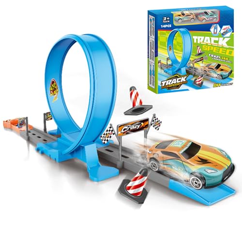 Rennbahn-Sets Für | Baufahrzeuge Rennstrecke Spielzeug Mit - Wandfahr-Kit mit 360° Drehung für Kleinkinder drinnen und draußen Geschenk Rennbahn-Sets Für | Baufahrzeuge Rennstrecke Spielzeug Mit - Wandfahr-Kit mit 360° Drehung für Kleinkinder drinnen und draußen Geschenk von Moxeupon