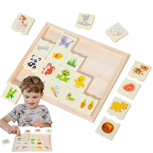 Tierspeicherte Rätsel, zahlreiche passende Rätsel - Rätsel für das Matching Board - Holzspielzeug -Kleinkindspiele, Vorschulaktivitäten für Geburtstagsurlaub von Moxeupon