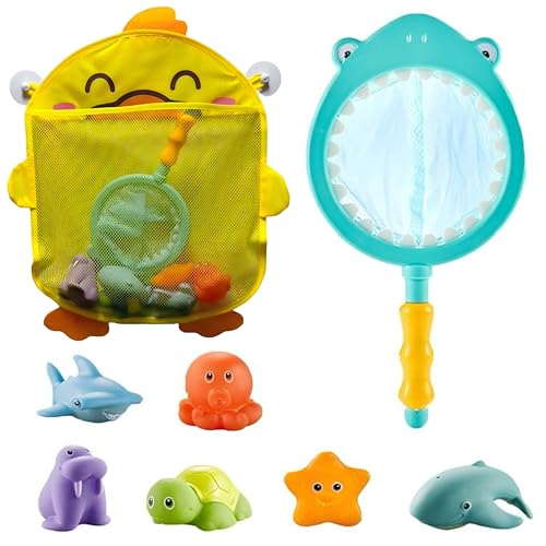 Badespielzeug Baby ab 1 2 3 4 Jahr, Moxiewell Wasserspielzeug Kinder Badewannenspielzeug Pool Spielzeug mit Spielzeug Aufbewahrungstasche, Kleines Fischnetz, Badespaß Spritztiere Wassertiere Badespielzeug Baby ab 1 2 3 4 Jahr, Moxiewell Wasserspielzeug Kinder Badewannenspielzeug Pool Spielzeug mit Spielzeug Aufbewahrungstasche, Kleines Fischnetz, Badespaß Spritztiere Wassertiere von Moxiewell