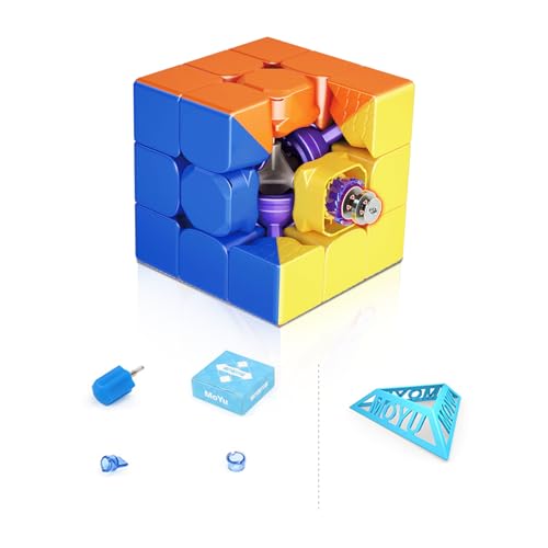 Moyu Super RS3M 3x3 Magic Cube, Professional 3x3 Puzzle Cube Stickerless Magnetic Master Cube Maglev Cube Gift for Speed Cuber(Maglev Version) von Moyu