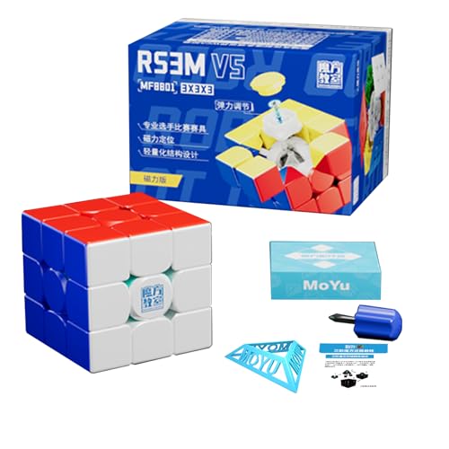 Moyu RS3M V5 Speed Magic Cube 3x3x3, Stickerless Magnetic 3x3 Cube Smooth Easy to Turn, for Competition Training and Birthday Gifts(Magnetic Version) von Moyu