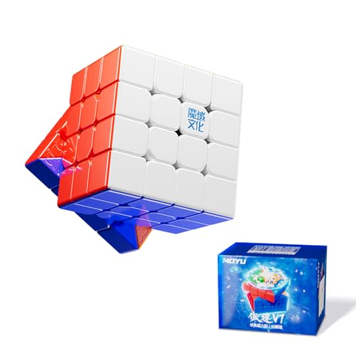 Moyu Aosu V7 4x4 Magnetic Speed Cube, 4 by 4 Flagship Edition Cube, 96 Magnets, Anti-Stick Design, Adjustable Elasticity Stickerless Magic Cube (Standard) von Moyu