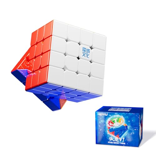 Moyu Aosu V7 4x4 Magnetischer Speed ​​Cube ohne Aufkleber, UV-beschichteter 4x4-Flagship-Edition-Würfel, 96 Magnete, Antihaft-Design, Magic Cube mit Einstellbarer Elastizität (Magic Cloth) von Moyu