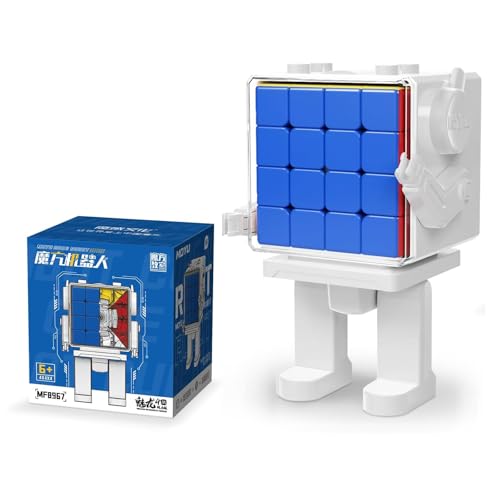 Moyu Meilong 4M Magnetic Speed Cube Roboter Shape Display Box, Einstellbare Elastizität 4x4 Magic Cube mit Stickerless Shape Bewegt sich schnell und reibungslos von Moyu