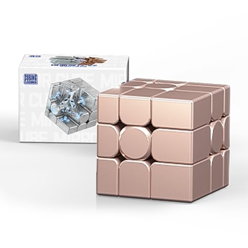 Moyu Mirror Cube 3x3 Magic Cube Magnetic Stickerless, 3D Puzzle Cube Toy for Beginners and Advanced Users(Ball Core Maglev Version - Rose Gold) von Moyu