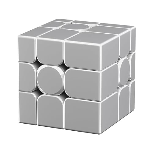 Moyu Mirror Cube V2, 3x3 Magnetic Stickerless Cube 3x3x3 Magic Speed Cube Original, 3D Puzzle Magic Cube Ball-Core Maglev UV Coated Version for Kids, Teenagers (Silver) von Moyu