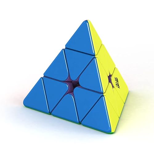 Moyu Weilong Pyraminx with 48 Magnets, Maglev Pyraminx Speed Cube Visible Magnetism Adjusting System Elasticity Adjustable Speed Cube Stickerless Triangle Cube von Moyu