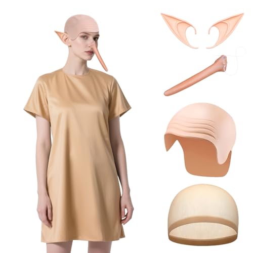 Hauselfen-Kostüm für Herren, Halloween, Elfen, Herren, Kostüm, Damen-Sack, Hemd, Outfit für Erwachsene, Halloween, Fasching, Party, Kopfbedeckung, Cosplay, Requisiten Hauselfen-Kostüm für Herren, Halloween, Elfen, Herren, Kostüm, Damen-Sack, Hemd, Outfit für Erwachsene, Halloween, Fasching, Party, Kopfbedeckung, Cosplay, Requisiten von Mprocen