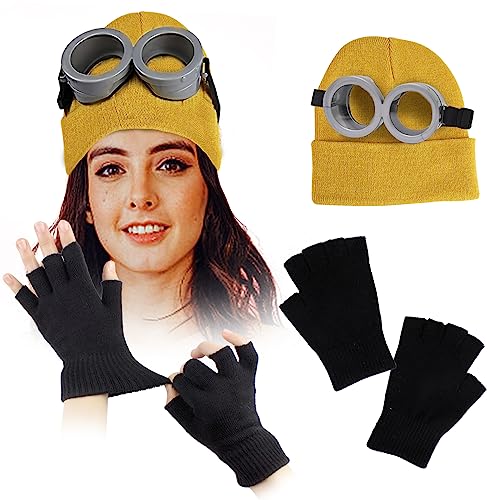 Mprocen Schutzbrille Augen Brille und Gelber Hut für Weihnachten Halloween Festliche Party Verkleidung, Faschingskostüm (Style 2) von Mprocen