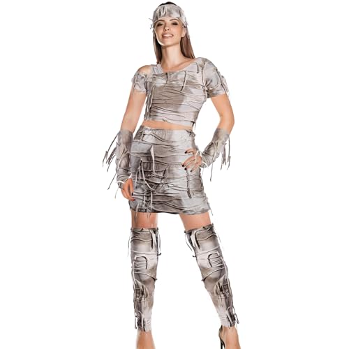 Mprocen Mumien-Kostüm für Erwachsene, Mumien-Outfit Frauen Halloween Fancy Dress Kostüm von Mprocen