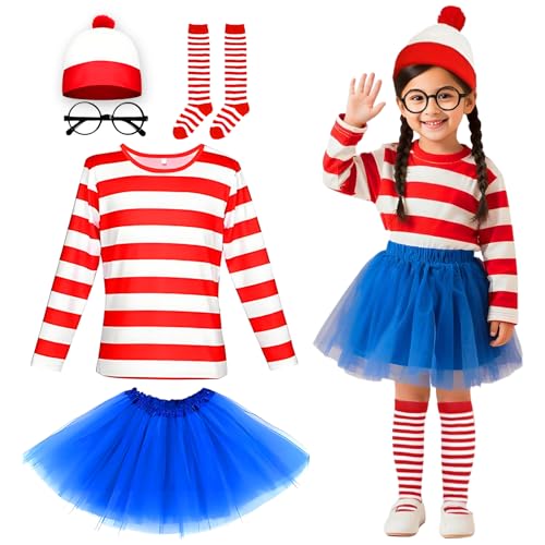 Mprocen Rot-weiße Bommelmütze, Nerd-Brille, Filme, Cosplay, Kinder, 130 cm Mprocen Rot-weiße Bommelmütze, Nerd-Brille, Filme, Cosplay, Kinder, 130 cm von Mprocen