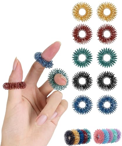 Mr. Pen - Spiky Sensory Rings, 10 Pack, Stress Relief Fidget Sensory Toys, Fidget Rings, Fidget Ring für Angst, Stress Relief Ringe, Massagegerät für Fidget ADHS Autismus, Silent Stress Reducer Ring von Mr. Pen