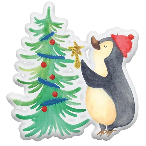 Mr. & Mrs. Panda Kissen Kuscheltier Pinguin Weihnachtsbaum 25 cm - Geschenk, Weihnachtsdeko, Plüschtier, Nikolaus, Tierkissen, Wintermotiv, von Mr. & Mrs. Panda