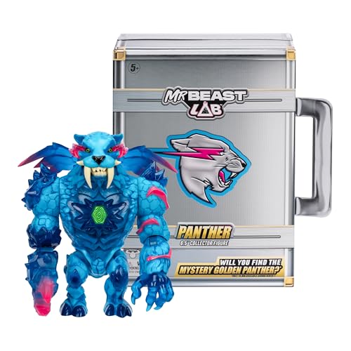 MRBEAST LAB Apex Beast Panther Sammelfigur, stehend bei 15,8 cm Höhe, mit extremen Details, Premium-Verpackung, 13 Gelenkpunkte und Chomp-Kiefer, 2 zum Sammeln von MRBEAST LAB